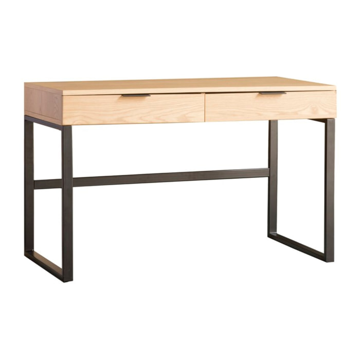 Bureau Coimbra -tableau en tôle naturelle-couleur chêne naturel 120 x 75 x 60 cm