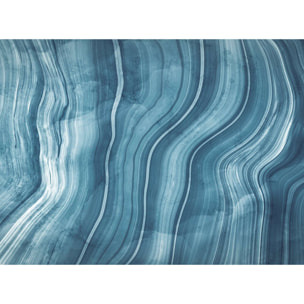 Papier peint marbre ondulé bleu contemporain Intissé