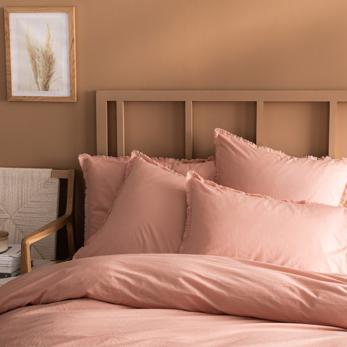 Housse de couette unie en coton, COTON LAVÉ
