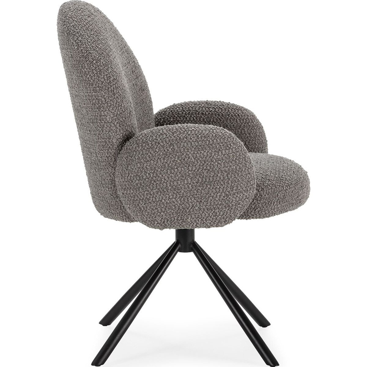 Fauteuil pivotant en tissu bouclé - OPALINE