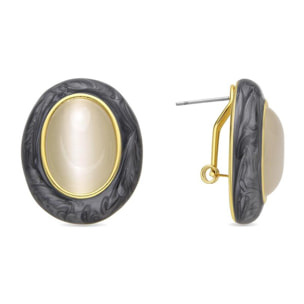 Pendientes con Ojo de Gato acabado oro 18k