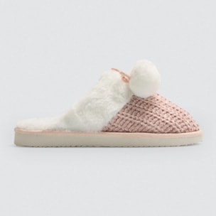 Pantofole da casa con doppio pompon