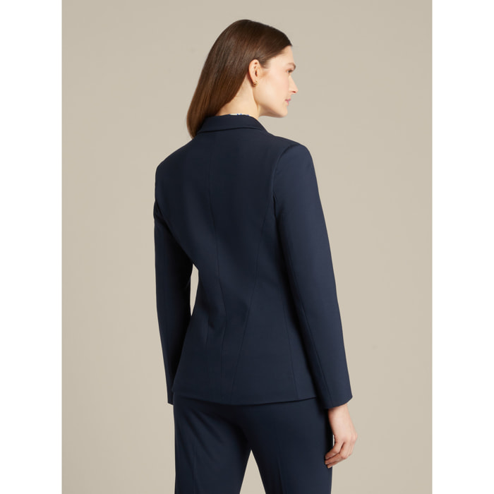Elena Mirò - Blazer in punto Milano con collo a lancia - Blu