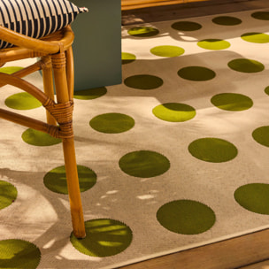 RIVIERA - Tapis intérieur/extérieur à motif pois creme