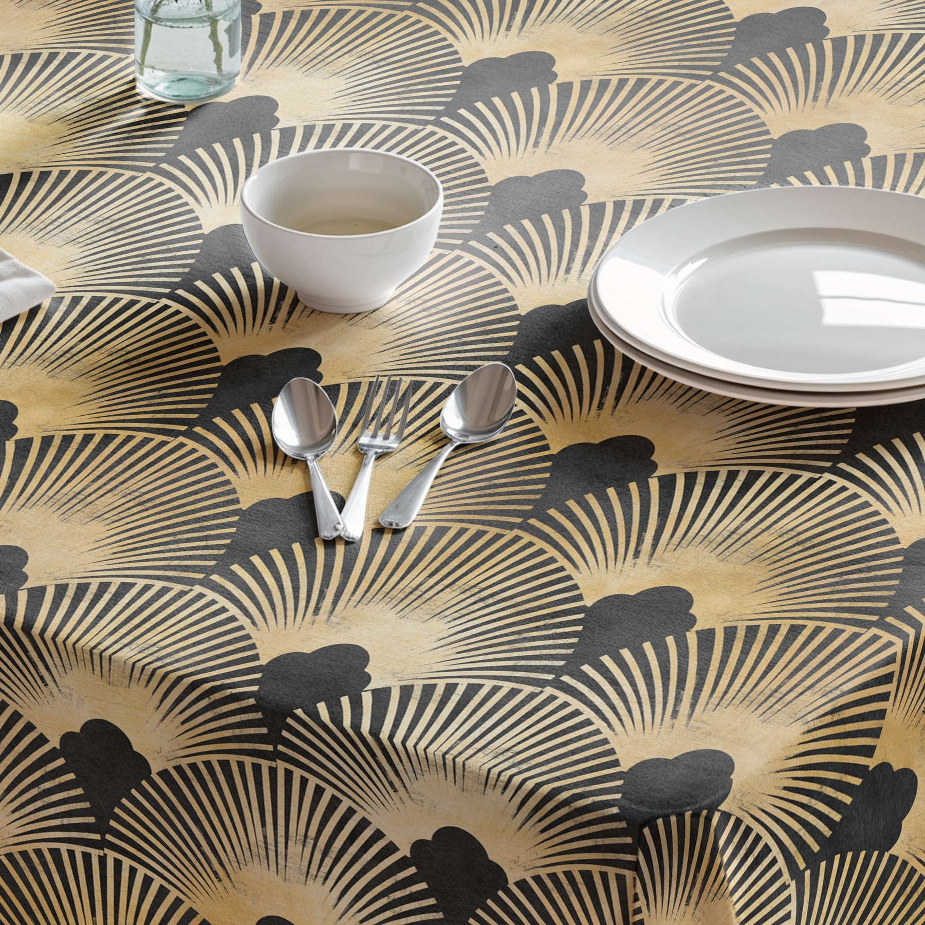 Mantel estampado antimanchas IRINA ANTRACITA