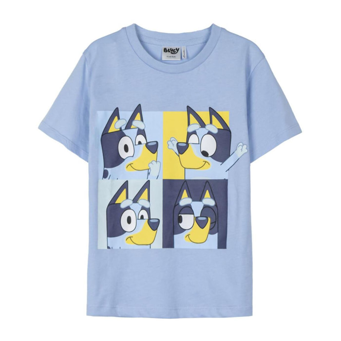 Camiseta Corta Bluey - Color Azul Claro - Talla 2A