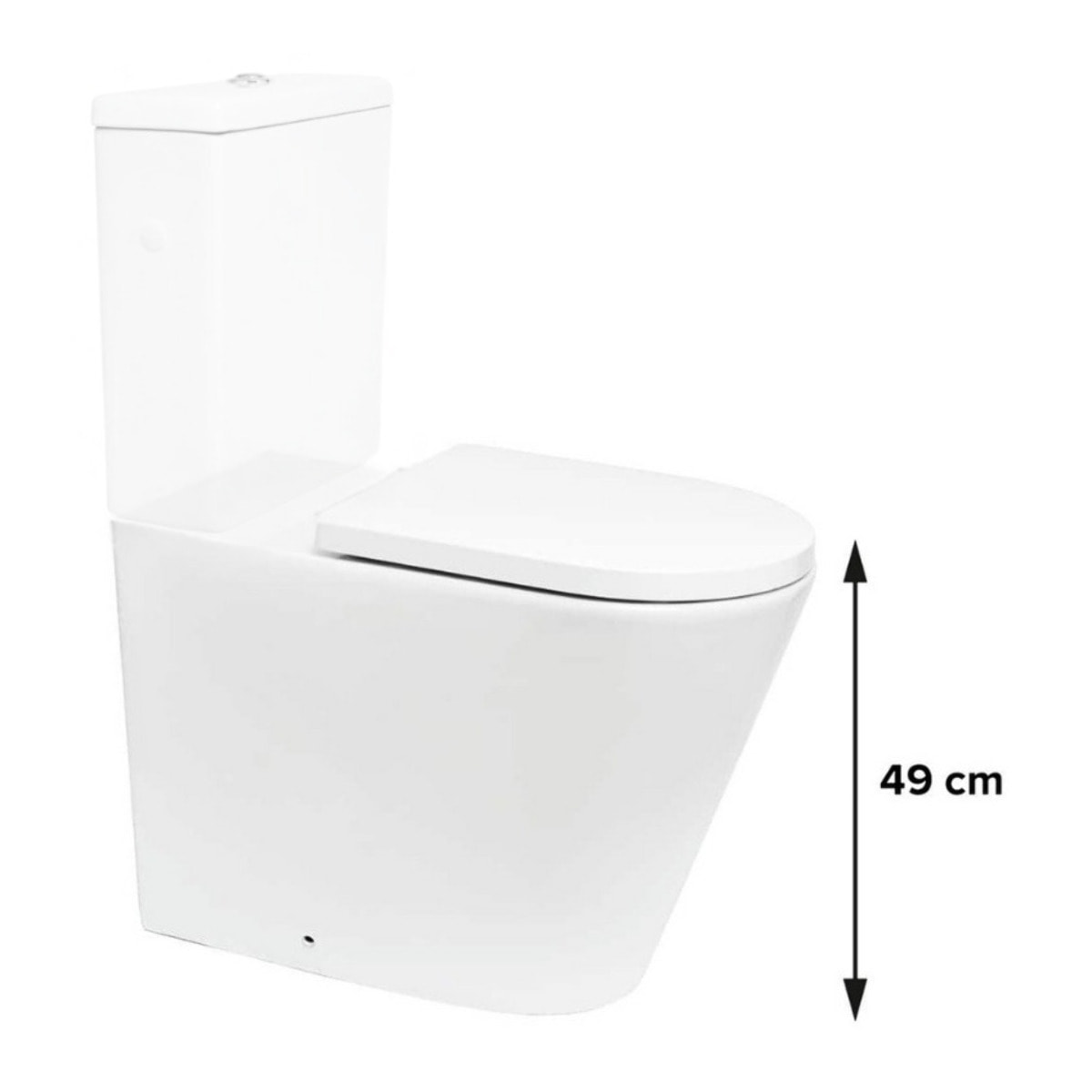 Brevis cuvette WC PMR à poser SEULE sans bride en céramique (réservoir non fourni), blanc (SATBRE32M)