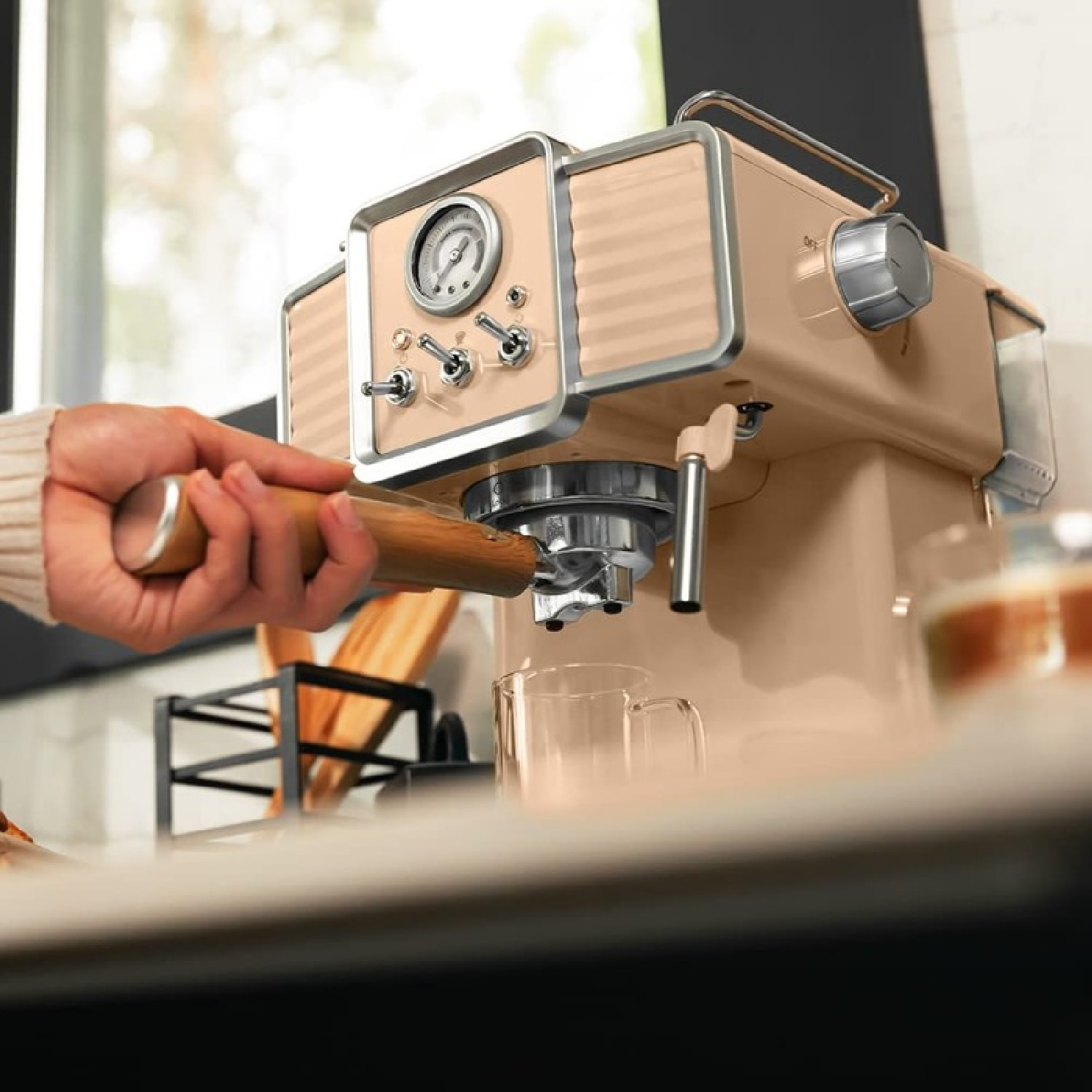 Cecotec Machine à café Power Espresso 20 Tradizionale Light Beige