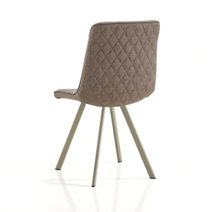 Lot de 4 chaises de salle à manger Tomasucci JESEFA', en tissu, marron, platine, 59 × 44 × 88 cm