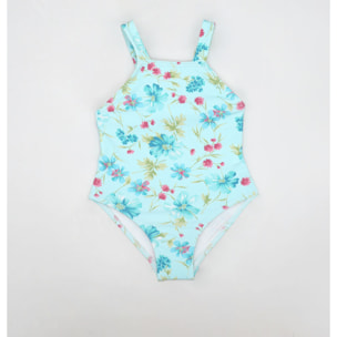 BAÑADOR FLOR AZUL GRANDE VOLANTE PECHO Y LAZO ESPALDA