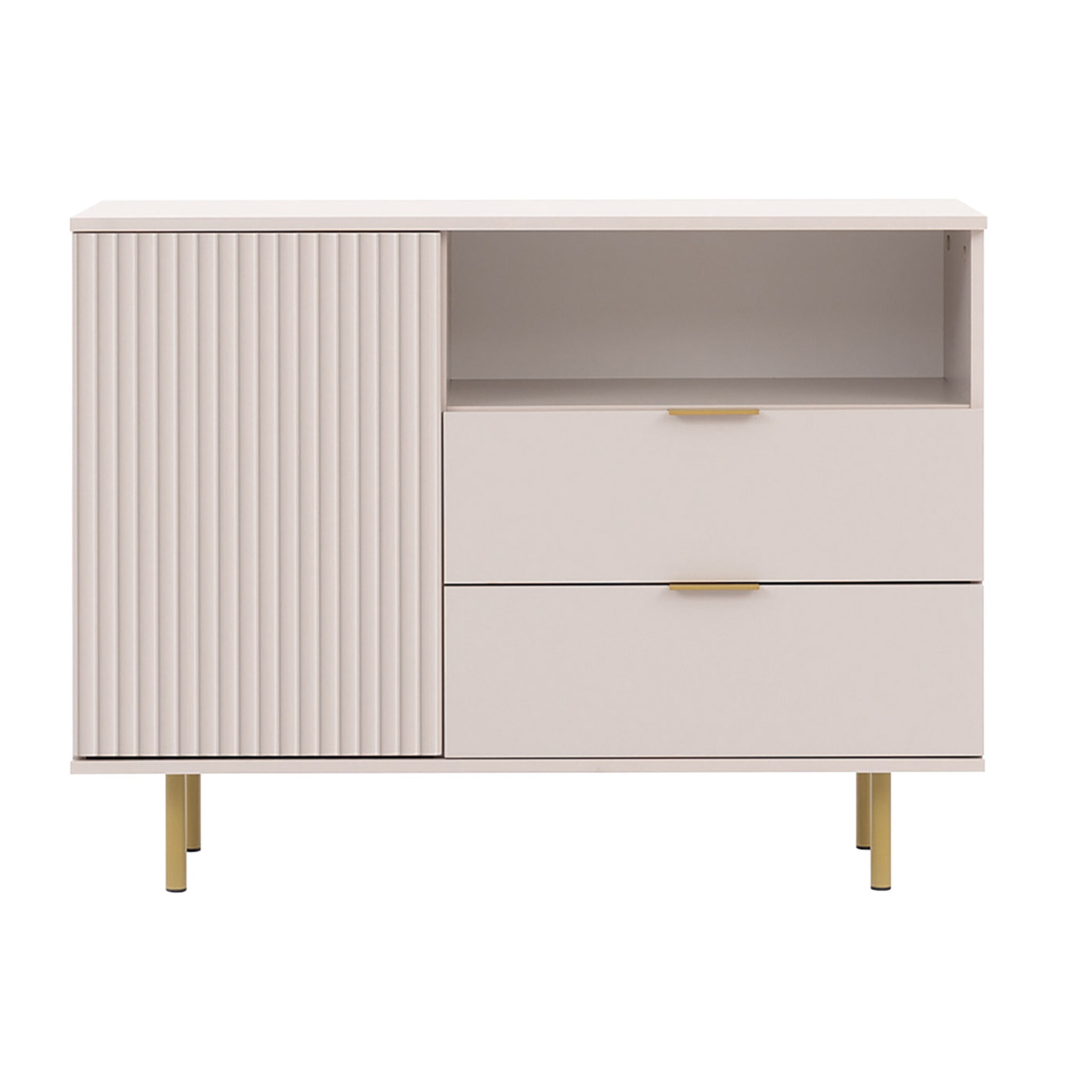 Monica - buffet - beige - 2 tiroirs, 1 porte et 1 niche - 107 cm - Beige