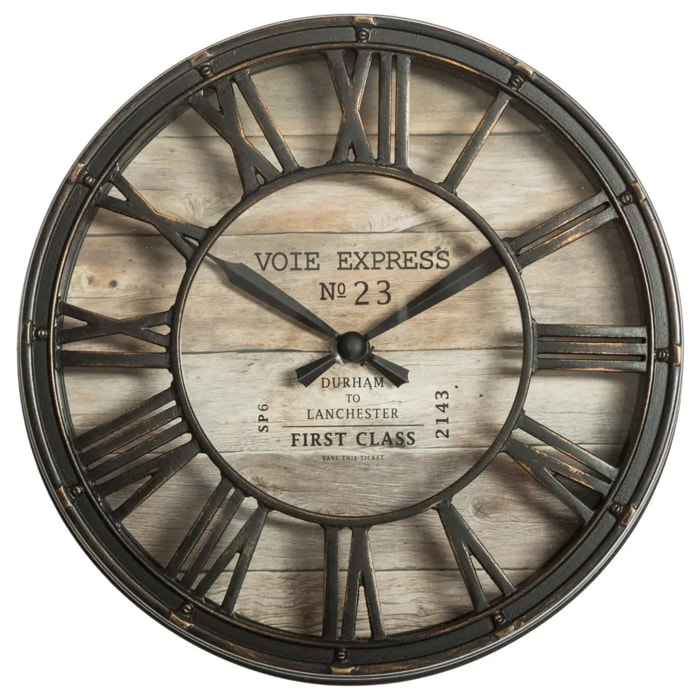 Horloge à poser vintage marron D20cm