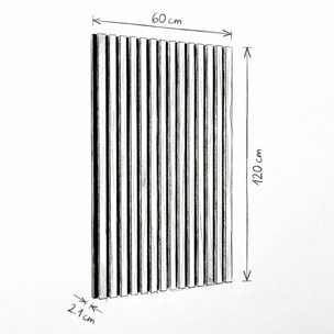 Panneau acoustique mural d'intérieur 60x120 cm en MDF sur feutre polyester, décor chêne fumé, 0,72 m2 (SATAKUPANSOT612)