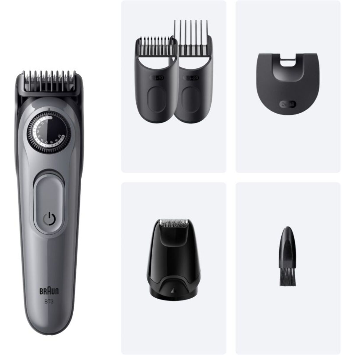 Tondeuse barbe BRAUN BT3560, molette réglable, 40 hauteurs de coupe, précision 0,5 mm, autonomie 50 mn