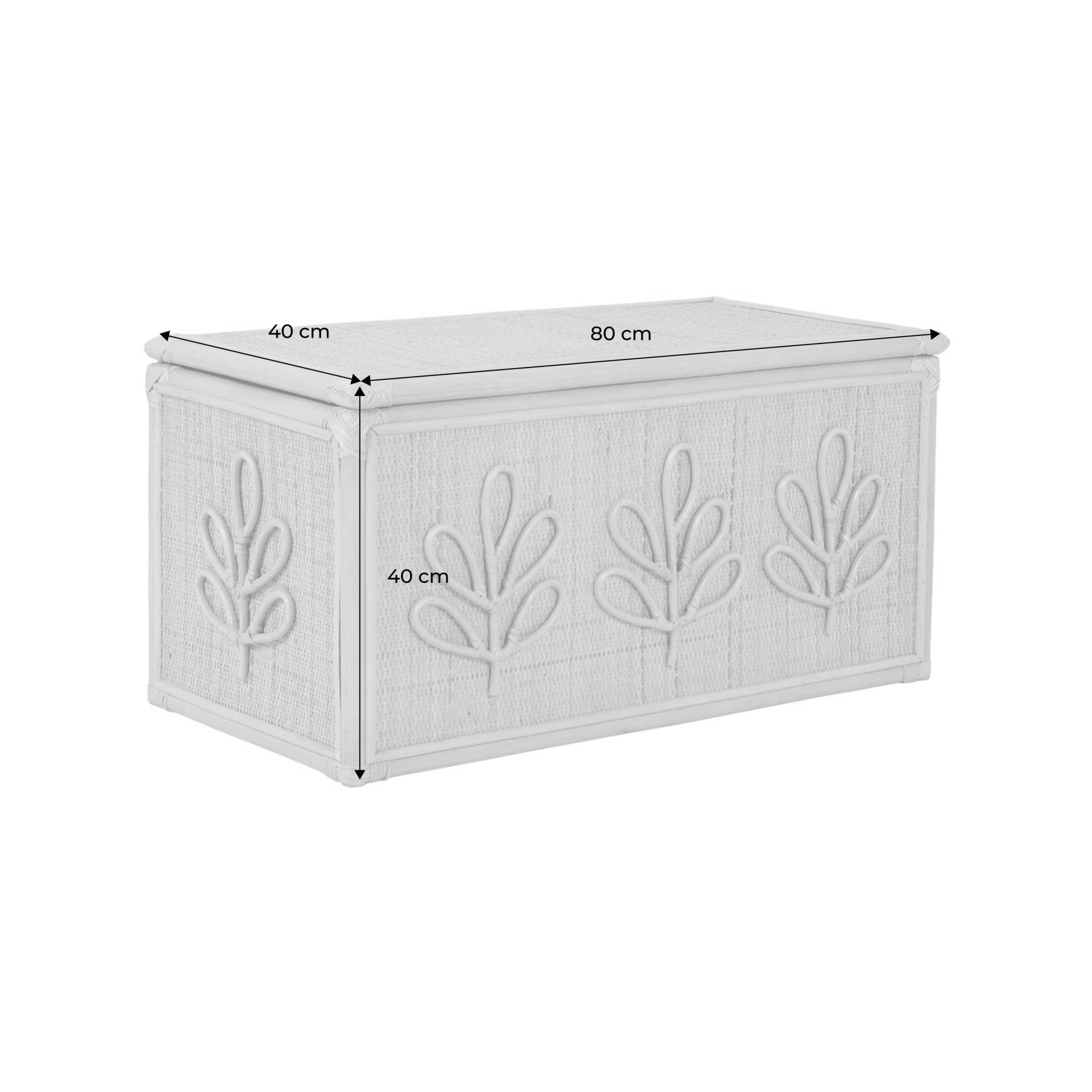 Coffre à jouets enfant bohème en rotin naturel - 80 x 40 x 40 cm - Arlo