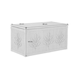 Coffre à jouets enfant bohème en rotin naturel - 80 x 40 x 40 cm - Arlo
