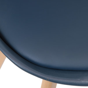 Chaise Scandinave Coque Rembourree Bleu - Lot De 2