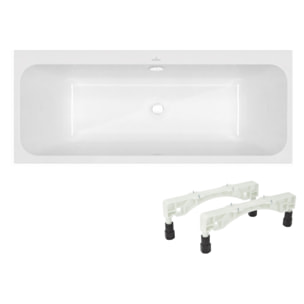Baignoire droite 170 x 75 VILLEROY & BOCH Architectura + Pieds + Vidage de baignoire WIRQUIN blanc