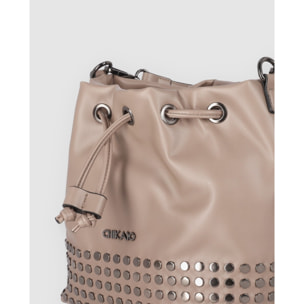 Bolso - Taupe - Medida: 21 cm x 21 cm x 13 cm