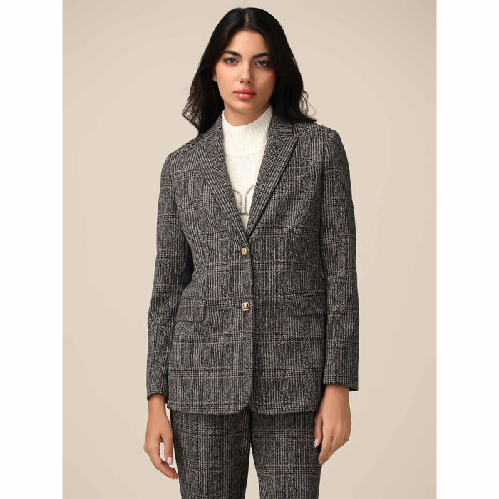 Oltre - Blazer in check fabric - Gris