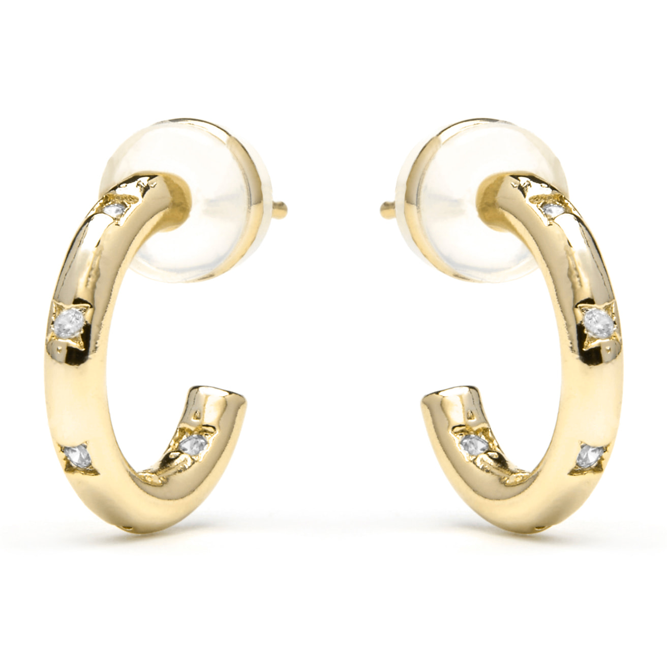 Pendientes acabado oro amarillo de 18k y Circonita Brillante