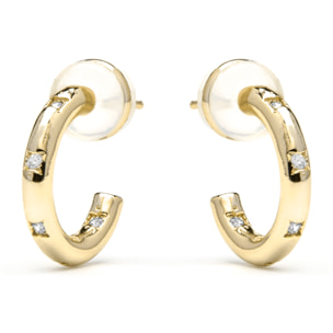 Pendientes acabado oro amarillo de 18k y Circonita Brillante