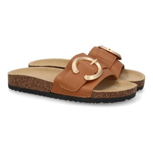 Sandalia plana de mujer, comoda y elegante, diseño moderno con material bio