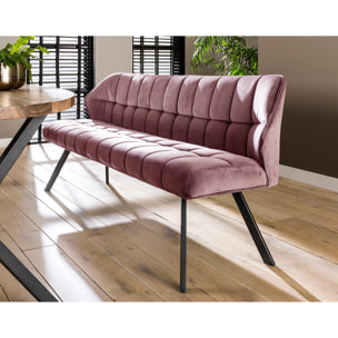 Neela - banc de table - en velours - 3 personnes - Rose