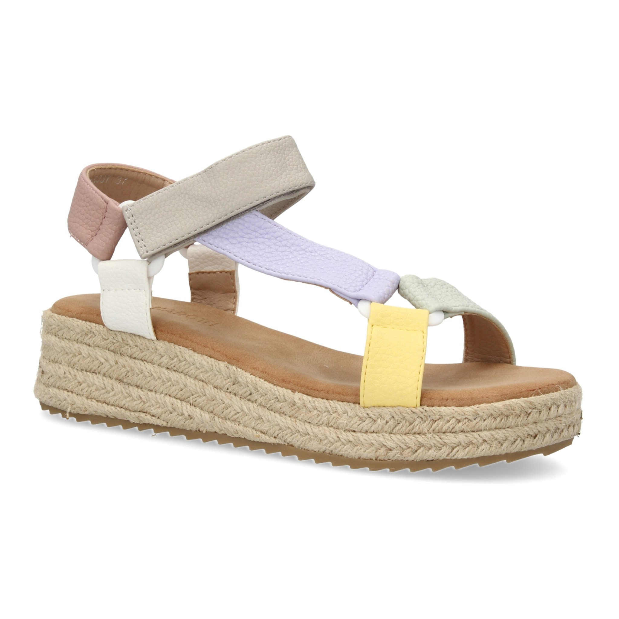 Sandalias planas de yute para mujer, diseño moderno y elegante, comodas con cierre autoadherente