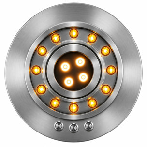 Round 3D 350 - Inserto Camino Decorativo ad Acqua Senza Calore Ø35x17 cm icon Effetto Fiamma a LED 3D