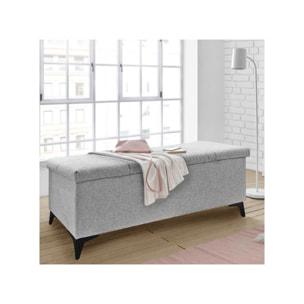 Banc de lit avec coffre de rangement en tissu gris - TRESSERVE