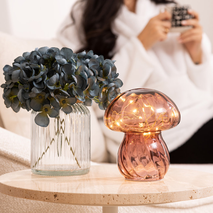 Lampe à poser LED Malu rose antique H15cm