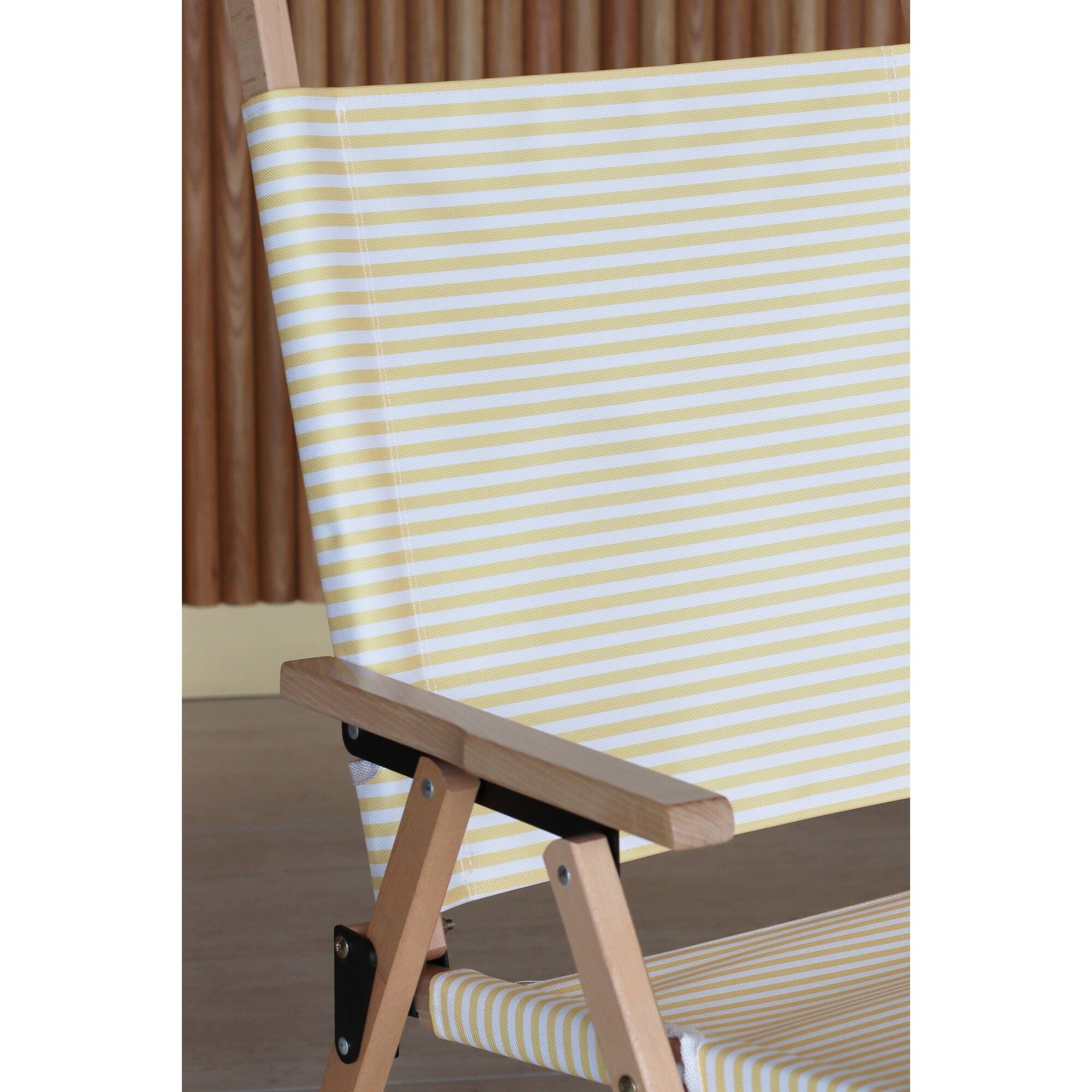 Chaise de plage en toile jaune à rayures PLAYA