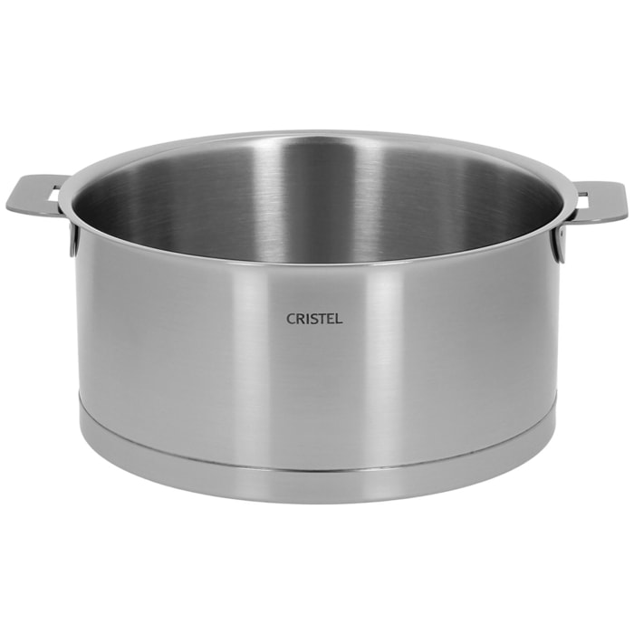 Faitout inox brossé à poignée amovible