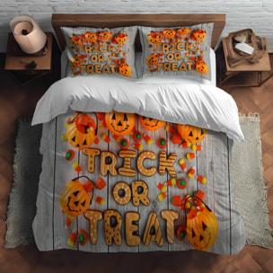 Parure copripiumino Halloween trick or treat stampa digitale 100% cotone