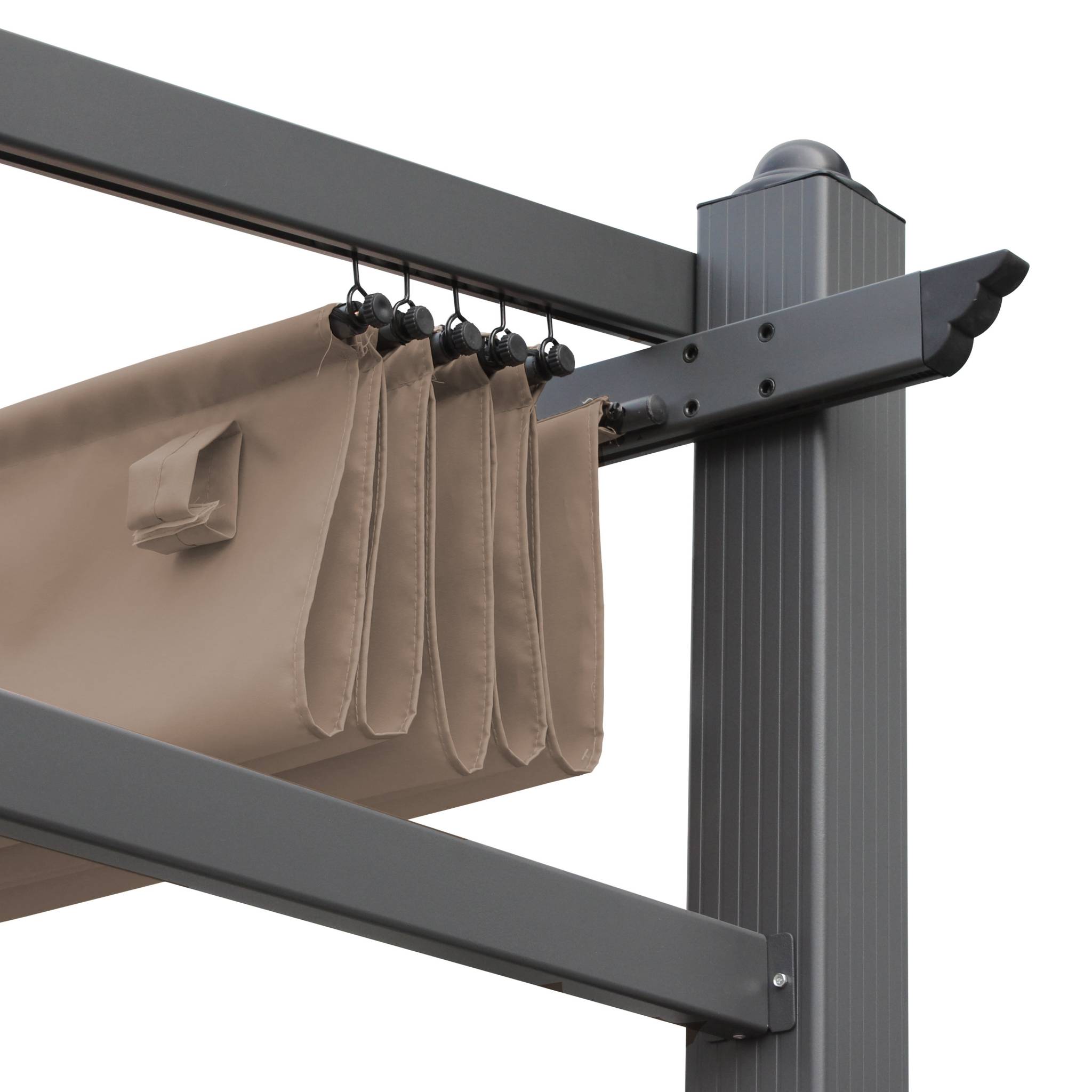 Toile de toit taupe pour tonnelle 3x4m Murum - toile de rechange pergola. toile de remplacement