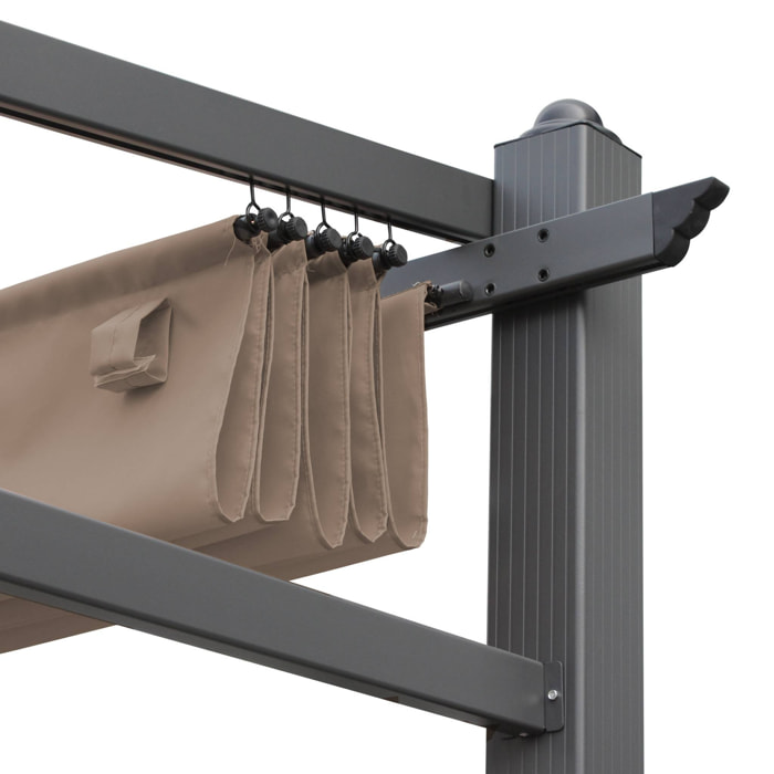 Toile de toit taupe pour tonnelle 3x4m Murum - toile de rechange pergola. toile de remplacement