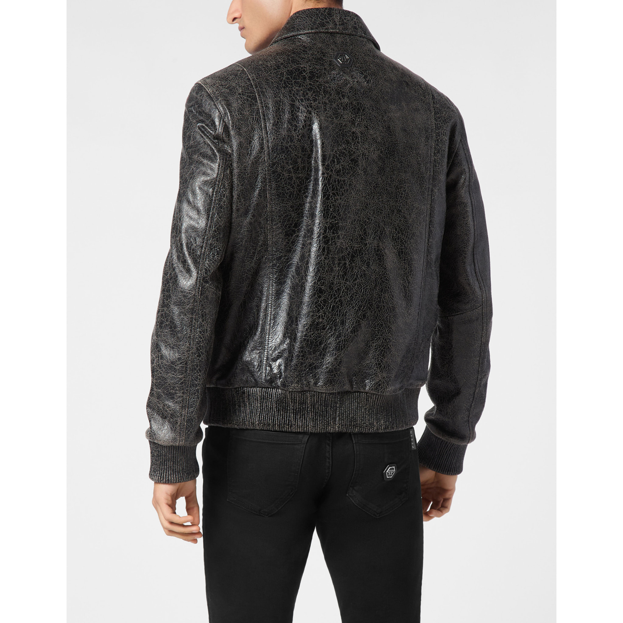PHILIPP PLEIN Bomber de cuero