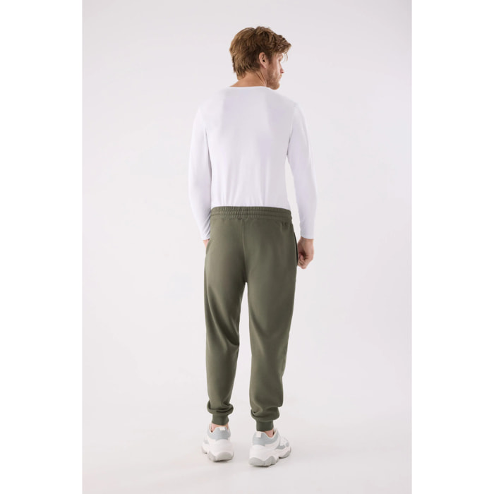 Pantalón deportivo hombre jogger con cintura ajustable verde botella