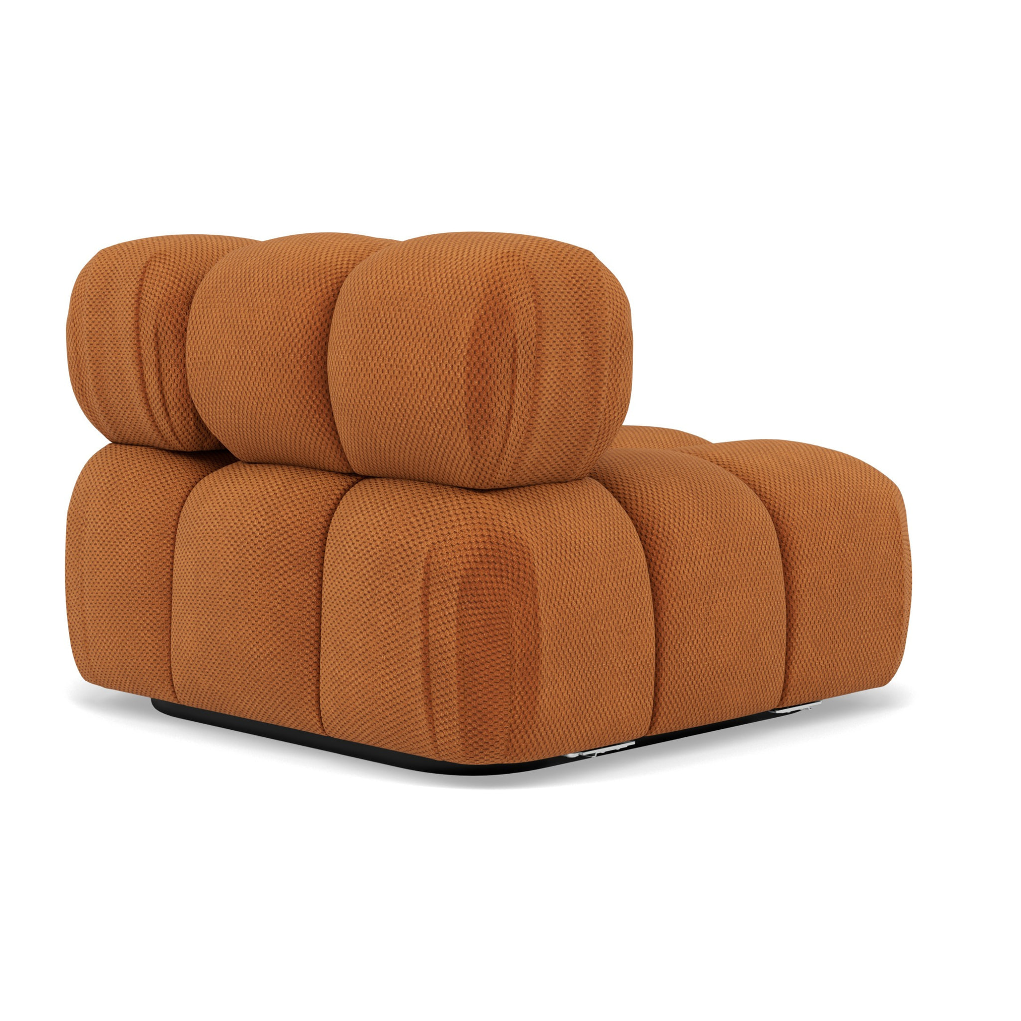 Ruby - module d'assise d'angle gauche en velours texturé - Terracotta