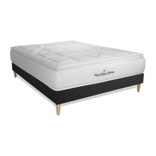 Pack George V + Sommier Tapissier multi-lattes cm d'épaisseur - Matelas à Ressorts ensachés et mémoire de forme de 28cm d'épaisseur