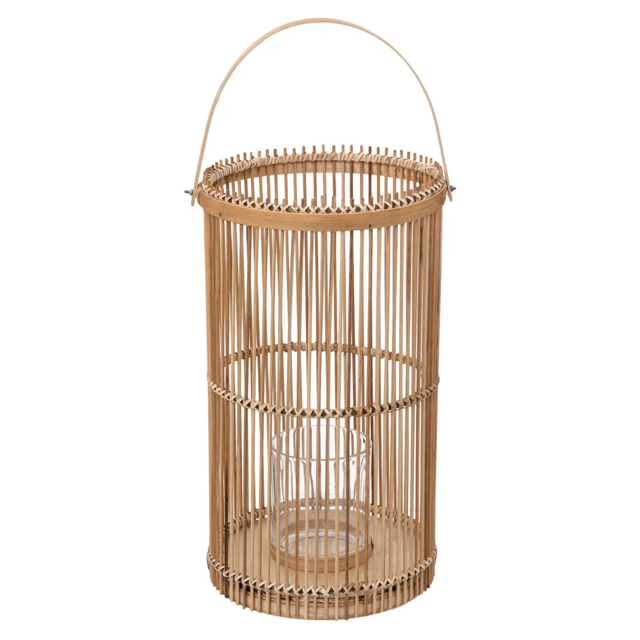 Set de 2 lanternes bambou H40/H36cm