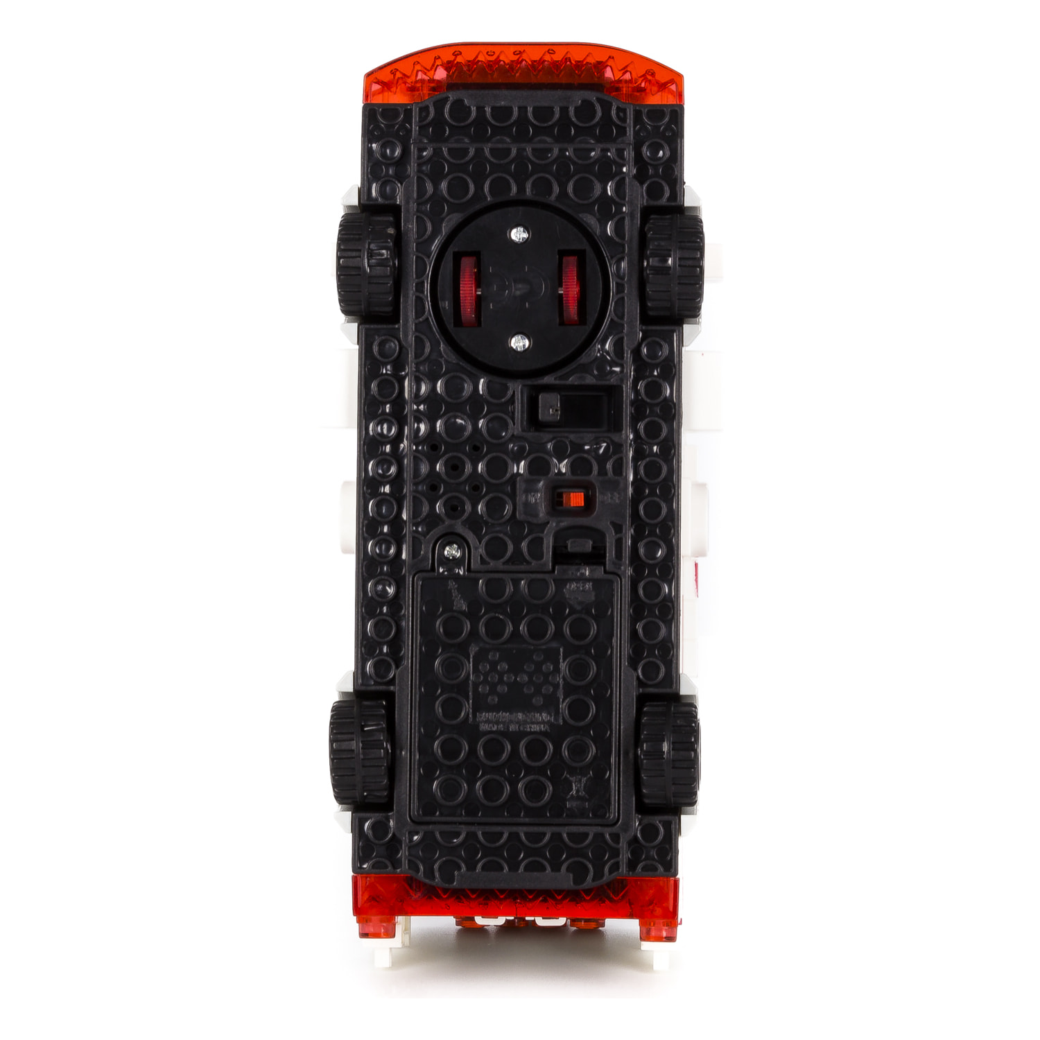 Ambulanza con luci ed effetti sonori. Da costruire, 48 pezzi. Modalità di funzionamento automatico 360°.