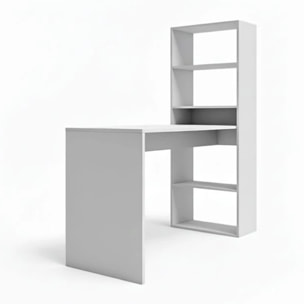 Mesa de escritorio con estantería Cosmic en blanco artik 120 x 144 cm Blanco Artik (Blanco Mate)
