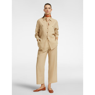 Elena Mirò - Camicia gessata con taschini - Beige
