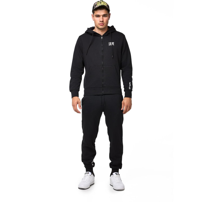 Tuta da uomo con Felpe con cappuccio e zip e pantalone non felpata Leone Basic