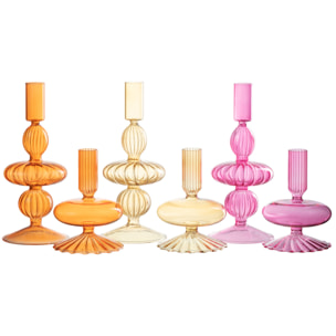 J-Line chandelier Bollen - verre - oange/rose/ocre - 3 pièces