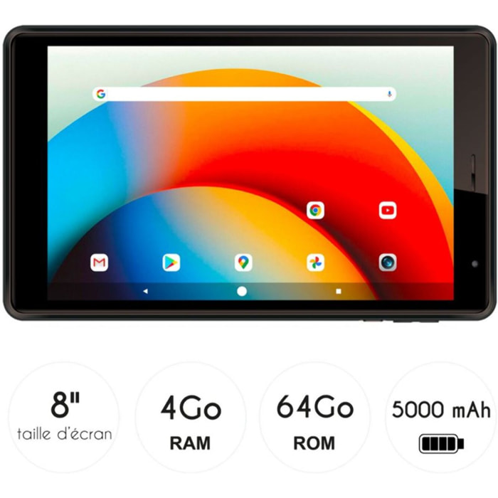 Tablette Android LOGICOM Tab 80 Noir 64Go