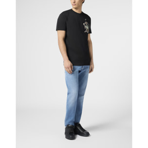 PHILIPP PLEIN Round Neck T-Shirt Tennis Pet Patch