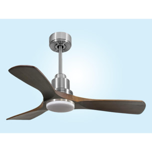 Ventilateur de plafond Réversible  Thermostat Dimmable Wifi Moteur à courant continu Toits en pente Télécommande Lumière à trois tons Hypersilence Mémoire